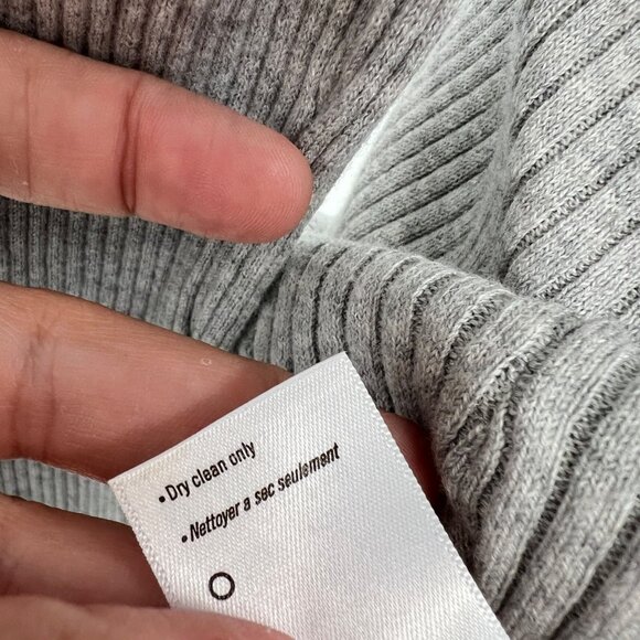 Paige Catarina Ribbed Collared Fitted Sweater Chromium Gray Size Large - Picture 11 of 12